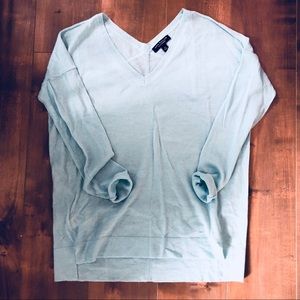 100% Cashmere Aqua Blue Sweater - Lightweight